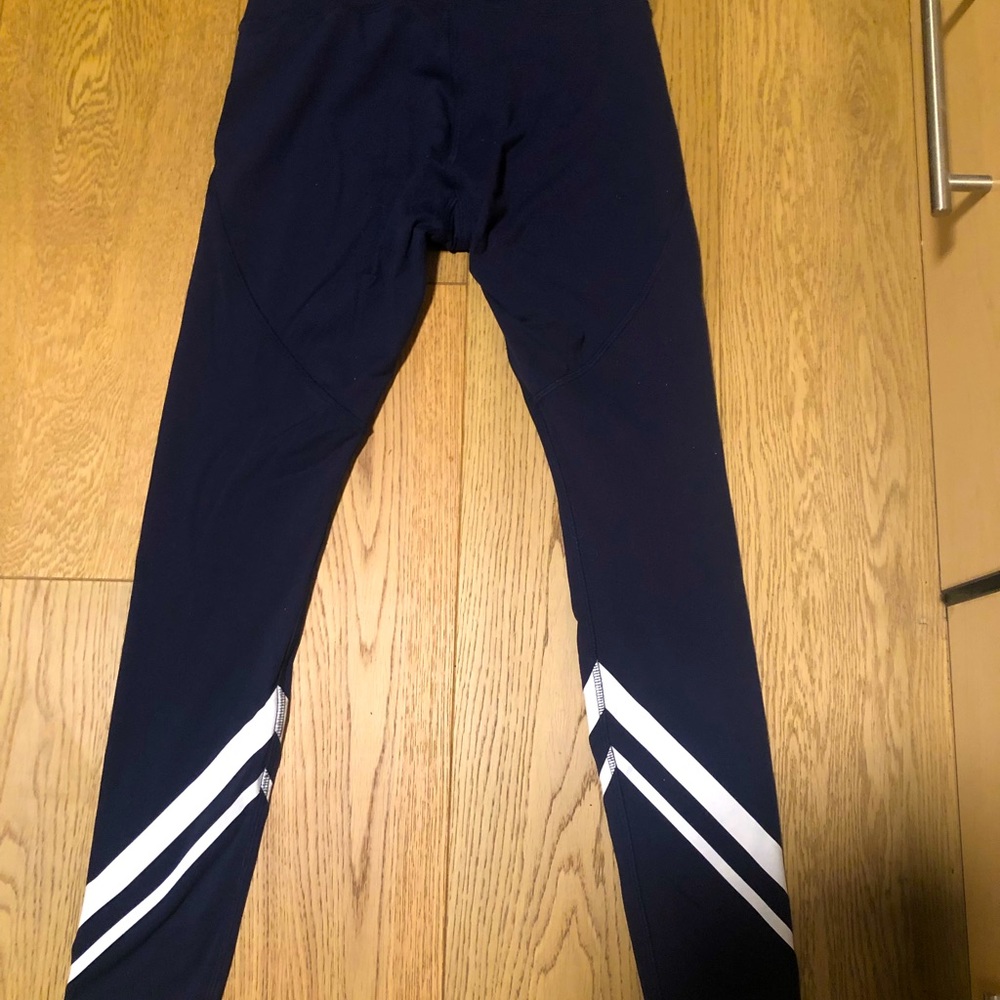 Tory Sport Navy Chevron Stripe Leggings